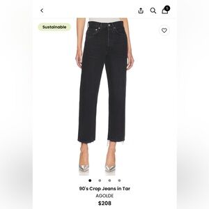 AGOLDE 90's Black Ankle Crop Jeans